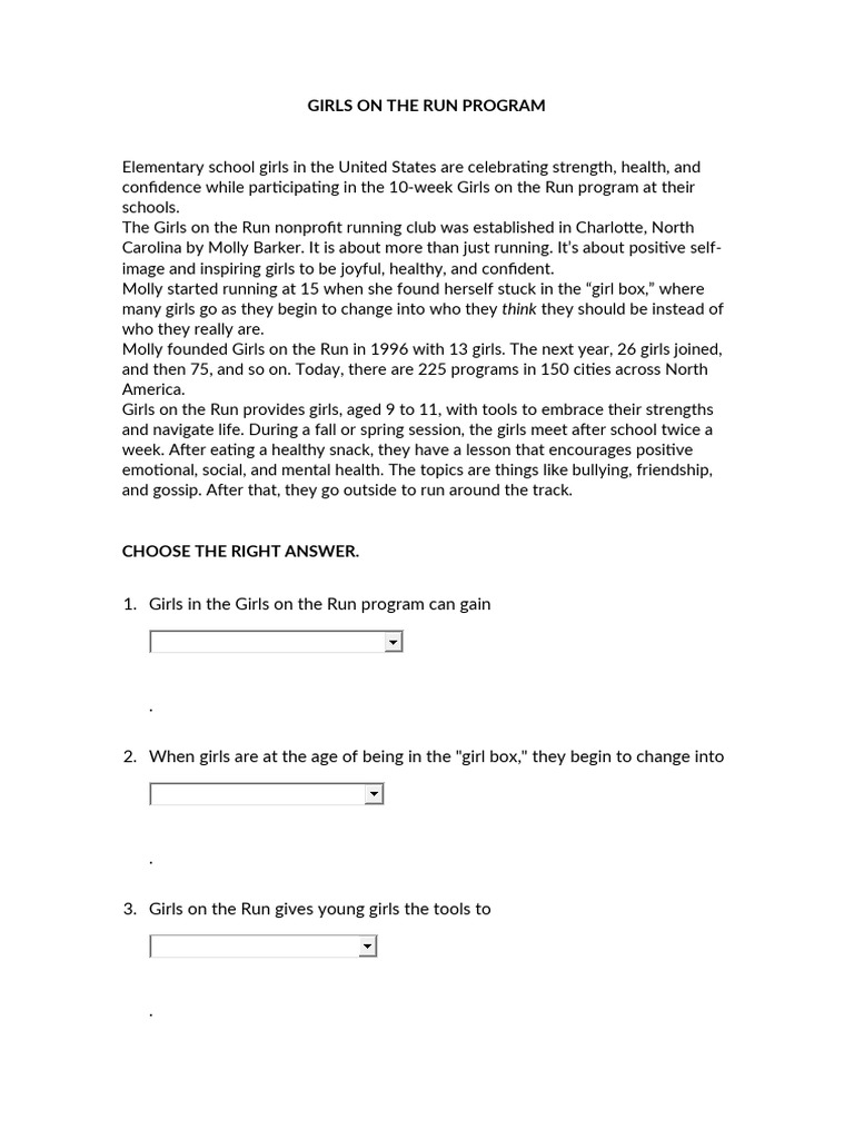 Girls on the run program reading pdf