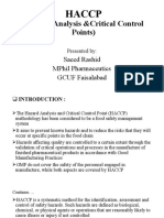Hazard Analysis &critical Control Points FSMS 22000