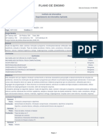 Plano de Ensino: Instituto de Informática Departamento de Informática Aplicada Dados de Identificação Período Letivo