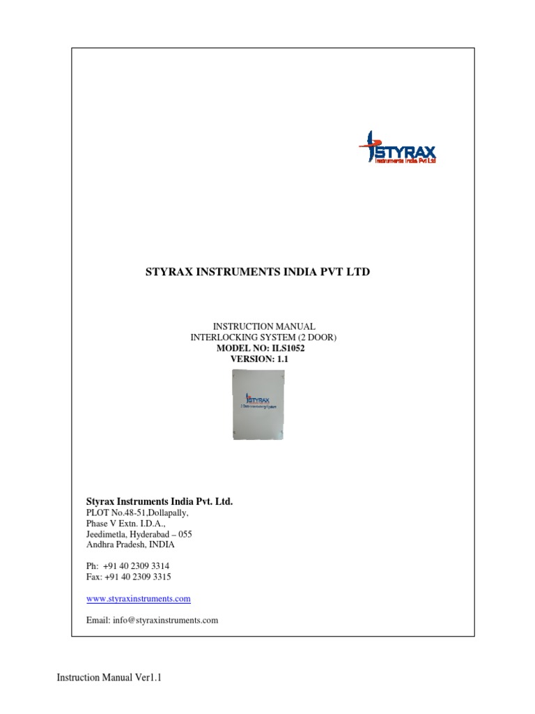 2-Door Interlocking System Manual | PDF | Electrical Engineering ...