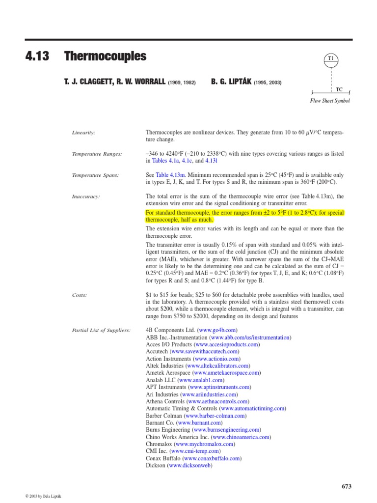 413 TC Instrument Engineer Handbook PDF Thermocouple Physical