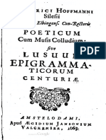 Hoffman, F (1663) - Poeticum Cum Musis - Colludium... Centuria 5