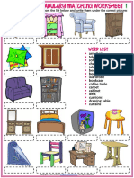 Furniture Vocabulary Esl Matching Exercise Worksheets For Kids - Removed