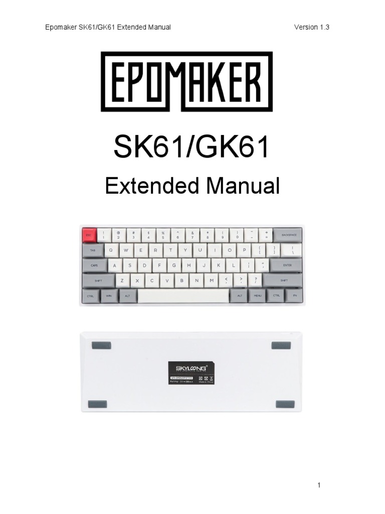 Epomaker SK61/GK61 Manual Guide | PDF | Computer Keyboard | Bluetooth