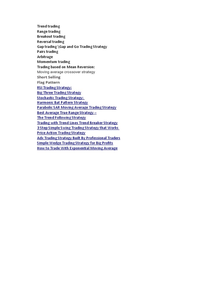 Trading Strategy Pdf
