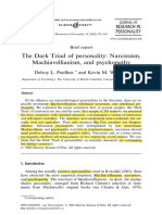  JRP 2002 Paulhus-Williams paper on Dark Traids