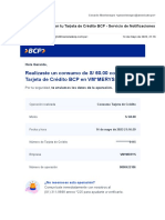 Correo de America TV - Realizaste Un Consumo Con Tu Tarjeta de Crédito BCP - Servicio de Notificaciones BCP