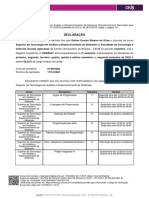 Declaração: Curso Disciplinas Semestre Horário