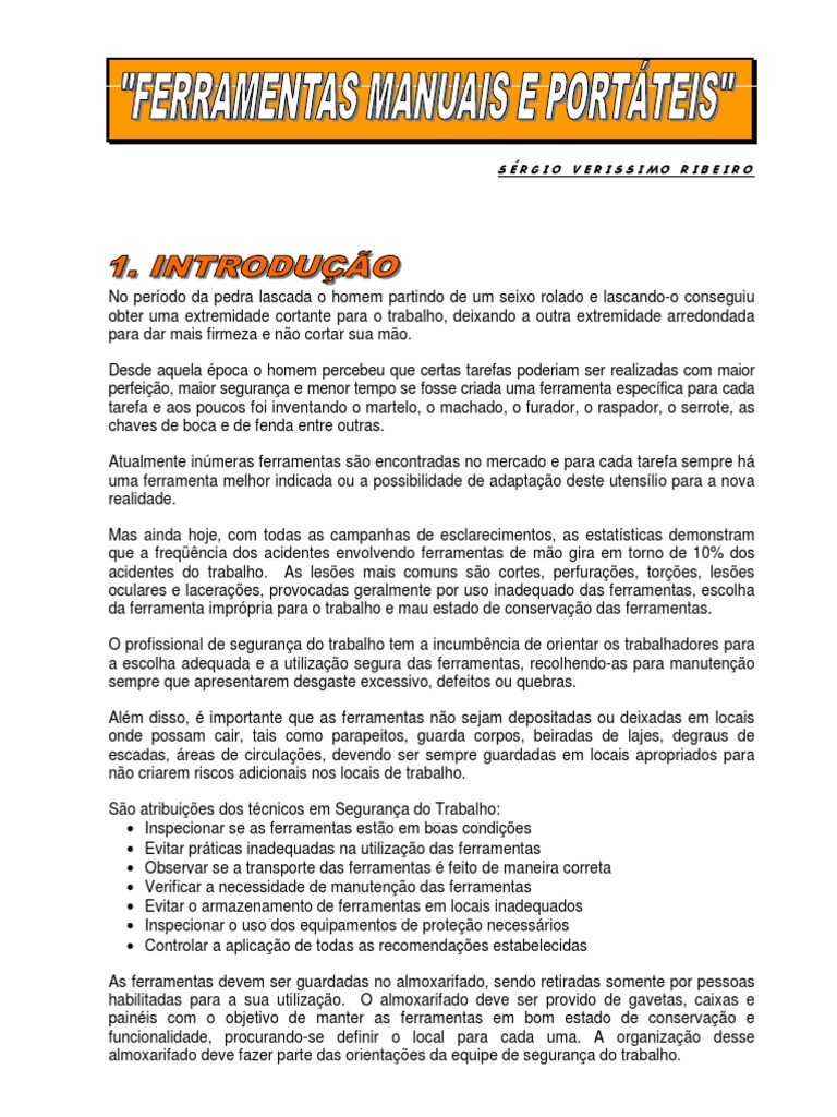 Segurança no Uso de Ferramentas Manuais | PDF | Martelo | Parafuso