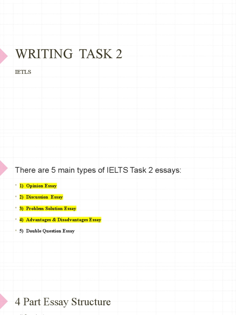 Types of IELTS Task 2 Essays Explained | PDF | Essays | Reason