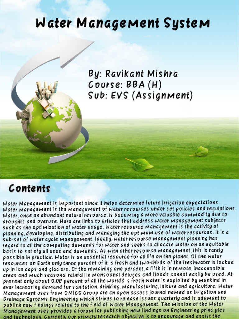 Water Management System Overview | PDF