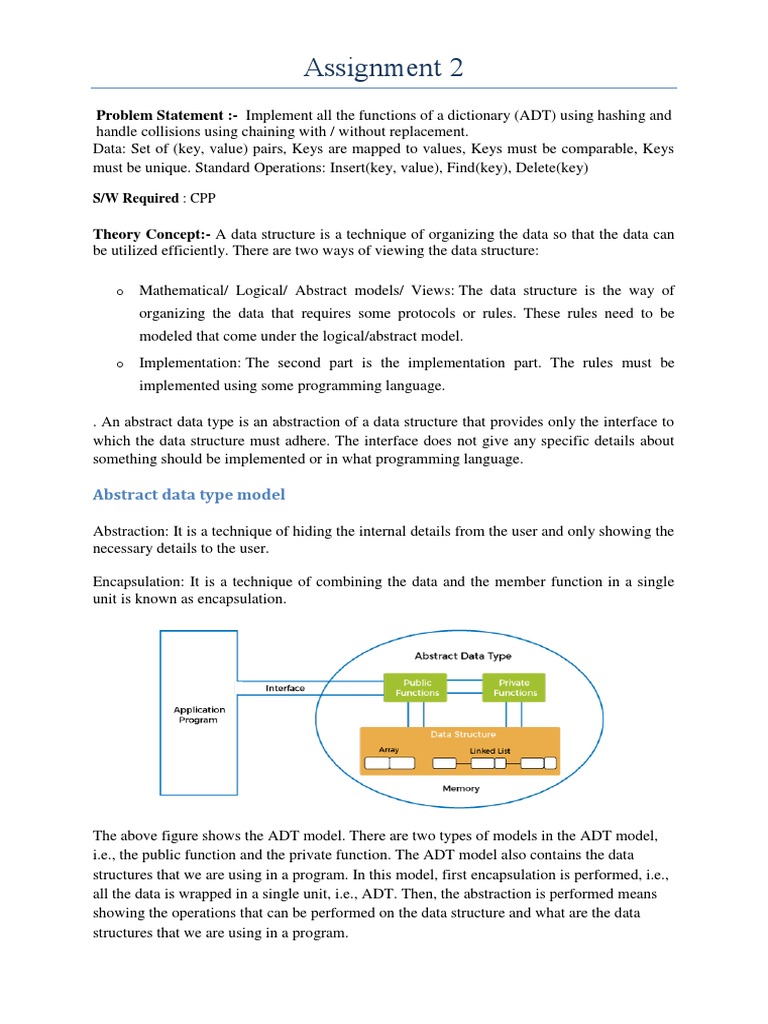 Dictionary ADT Implementation with Hashing | PDF