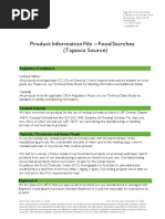 Product Information File - Tapioca Starches