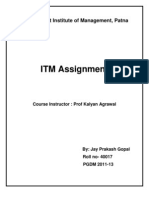 ITM Assignment: Chanrdragupt Institute of Management, Patna