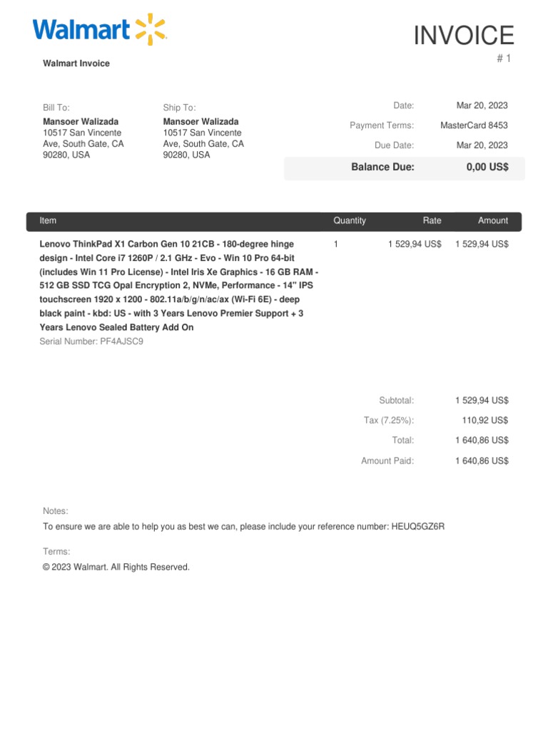 Invoice # 1 | PDF
