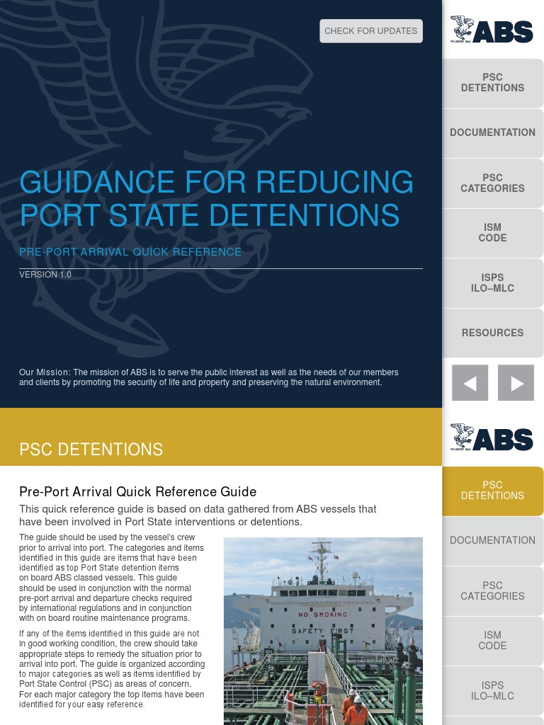 Abs Port State Control Checklist v1 0 1 PDF Firefighting Water