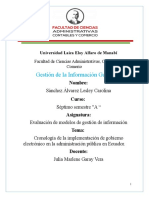 Cronología de La Implementación de Gobierno Electrónico en La Administración Pública en Ecuador