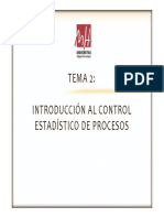 Tema 2. - Introducción Control Estadístico de Procesos