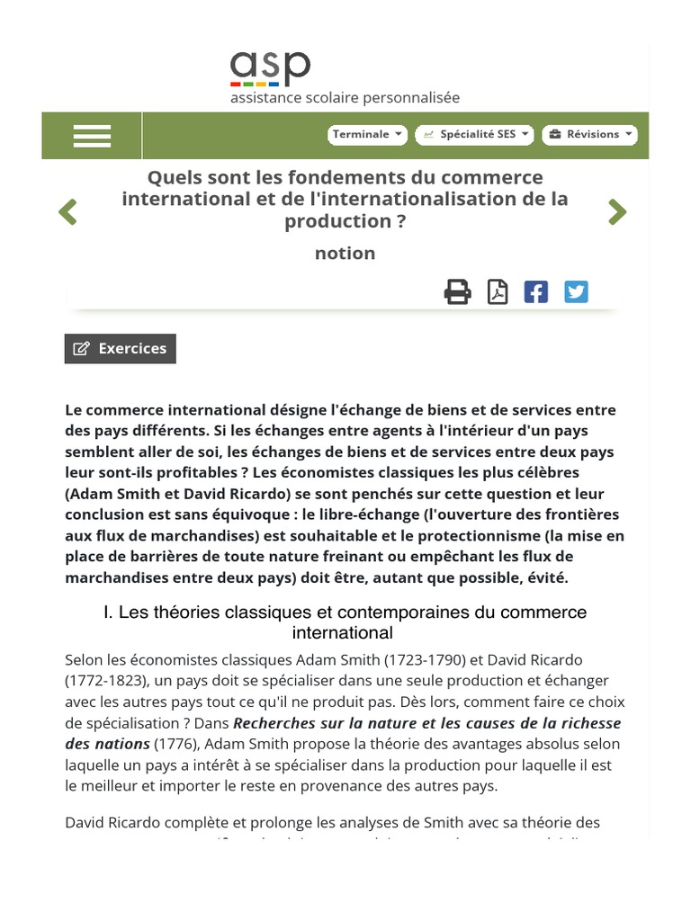 Quels Sont Les Fondements Du Commerce International Et De L