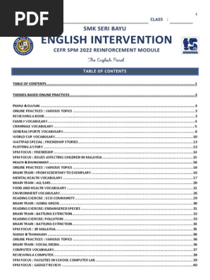 English Intervention (Printable)