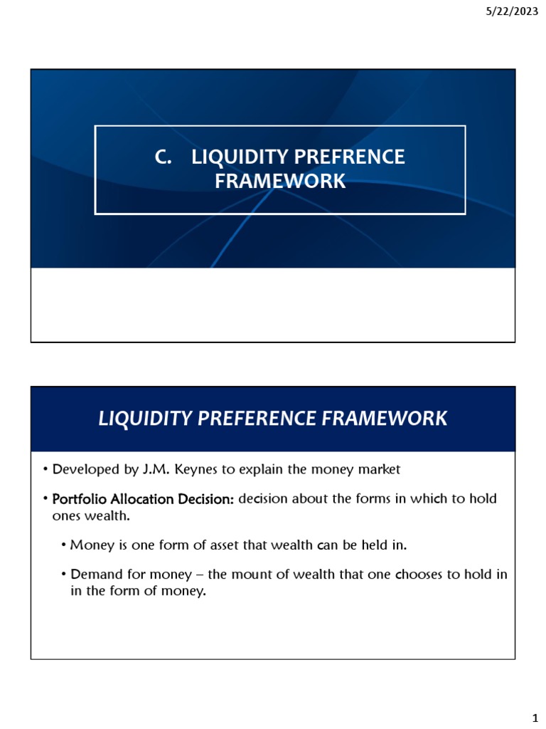 Lecture 8 B Liquidity Preference PDF