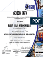 Certificado Julian Medrano