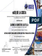Certificado Carmelo Castilla