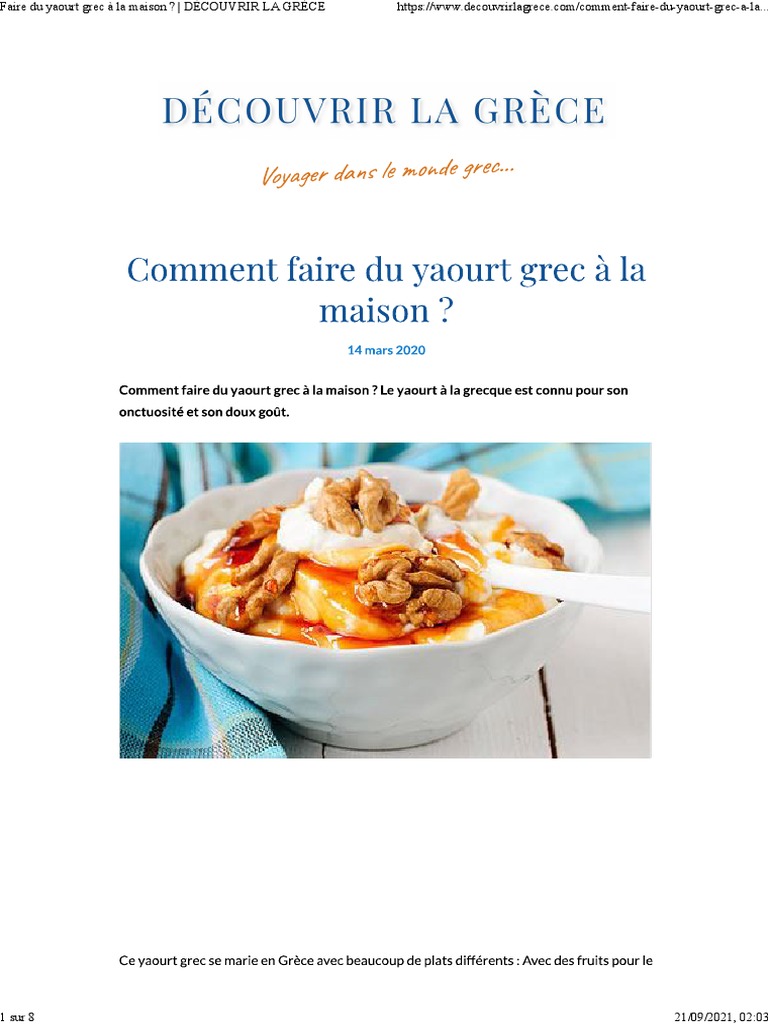 Recette facile de yaourt grec maison | PDF