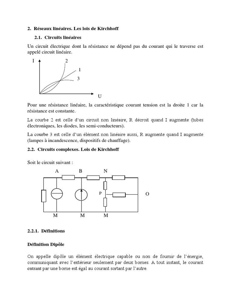 Lois de Kirchhoff en Circuits Électriques | PDF | Tension électrique ...