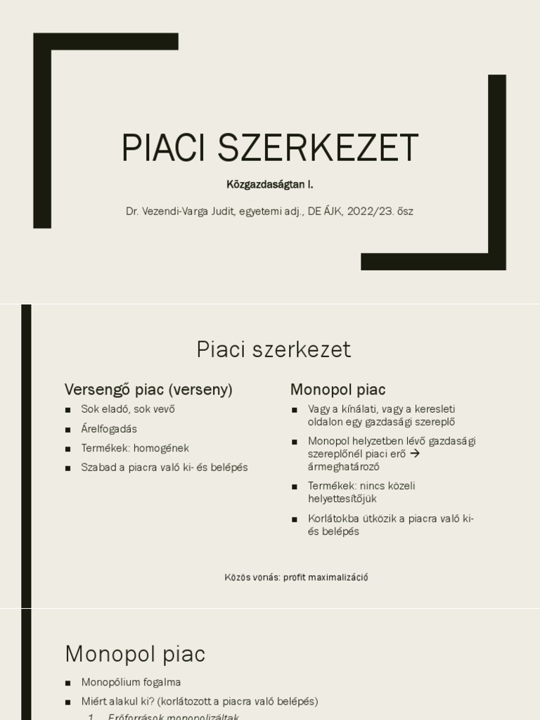 Piaci szerkezet | PDF