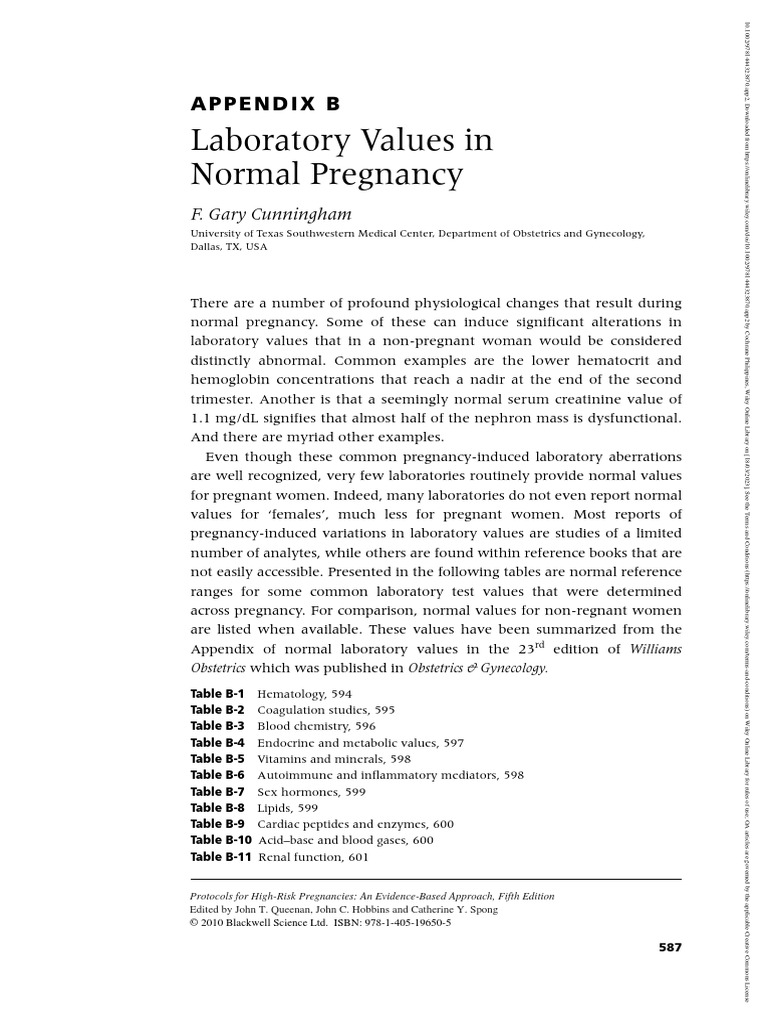 Protocols For HighRisk Pregnancies 2010 Queenan Appendix B