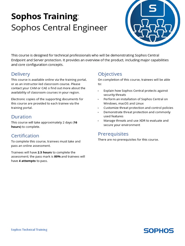 Sophos Central Engineer Training Course | PDF | Software Engineering ...
