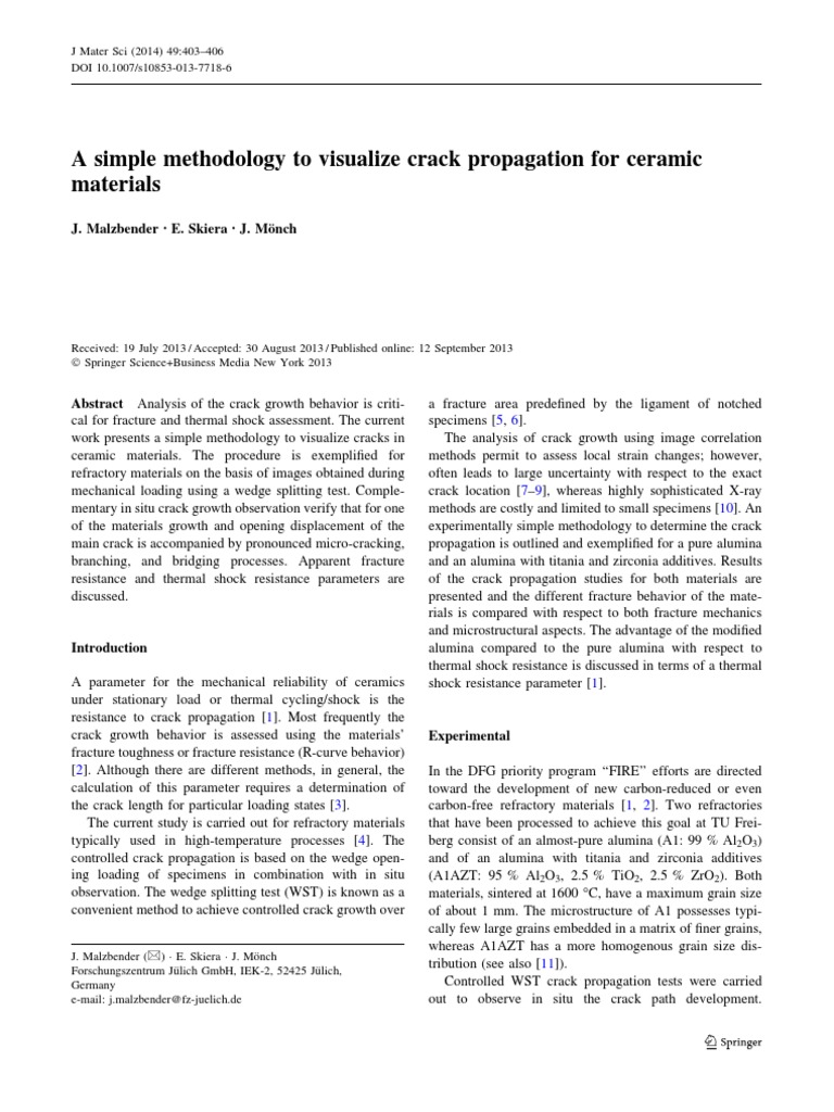 A Simple Methodology To Visualize Crack Propagation For Ceramic