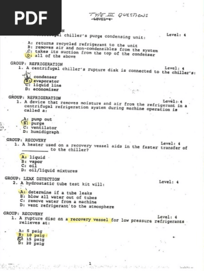 TYPE 3 Refrigeration Questions | PDF