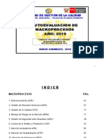 Autoevaluacion de Macroprocesos Año 2019