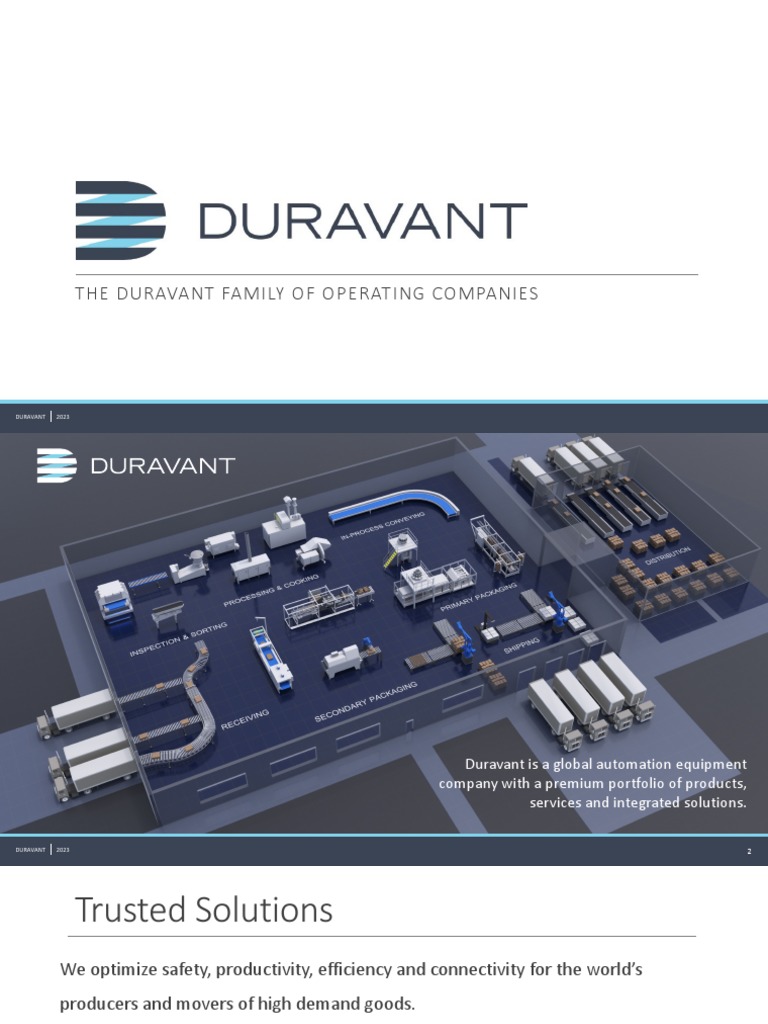 Duravant Company Overview 2023 | PDF | Packaging And Labeling | Automation