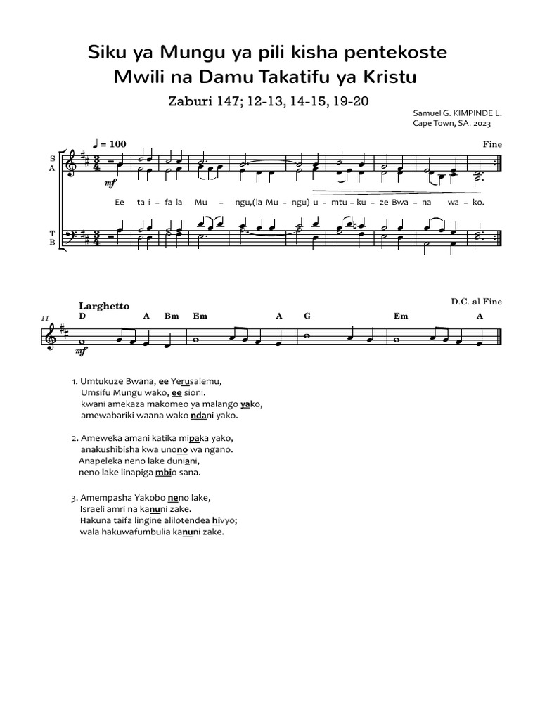 Zaburi 147 Mwili Na Damu Takatifu Ya Kristu Pdf