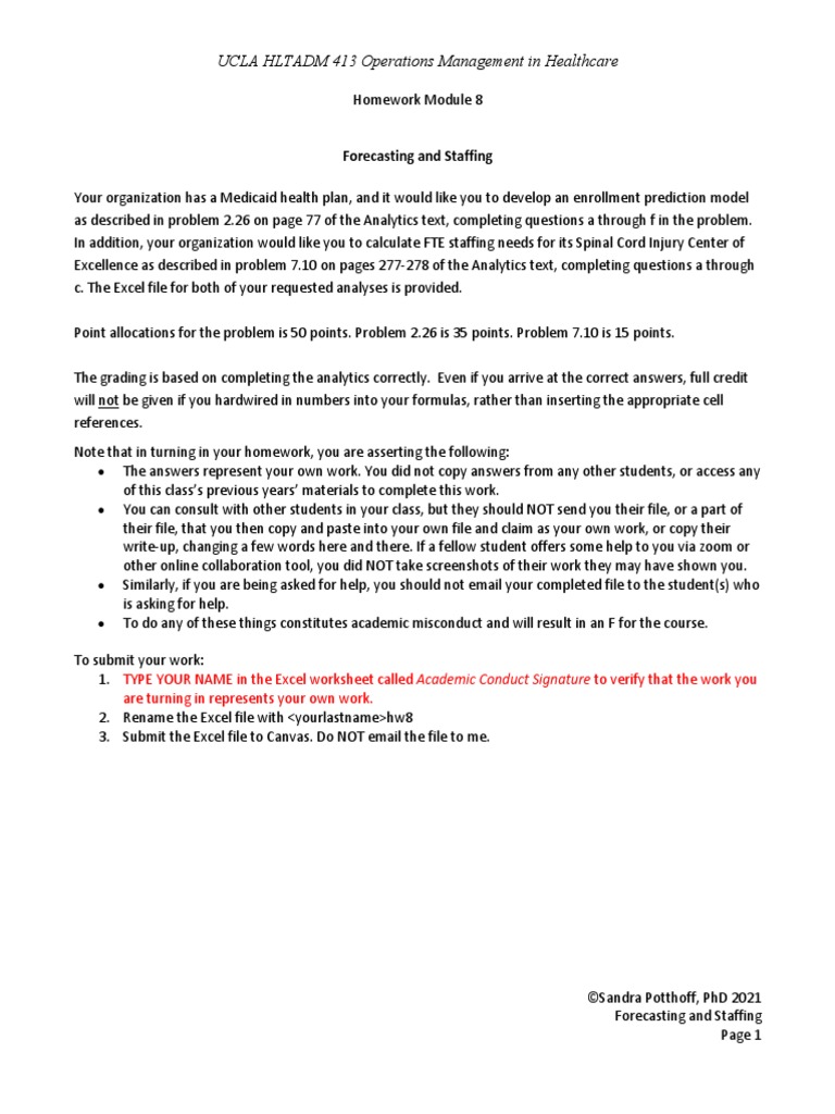 Healthcare Ops Homework Guide | PDF