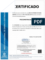 Certificado Curso - Psicomotricidade