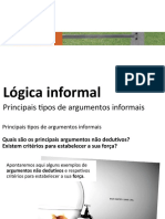 2 - Lógica Informal - Tipos de Argumentos Informais