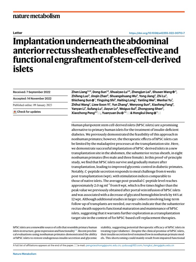 Implantation Underneath The Abdominal Anterior Rectus Sheath Enables ...
