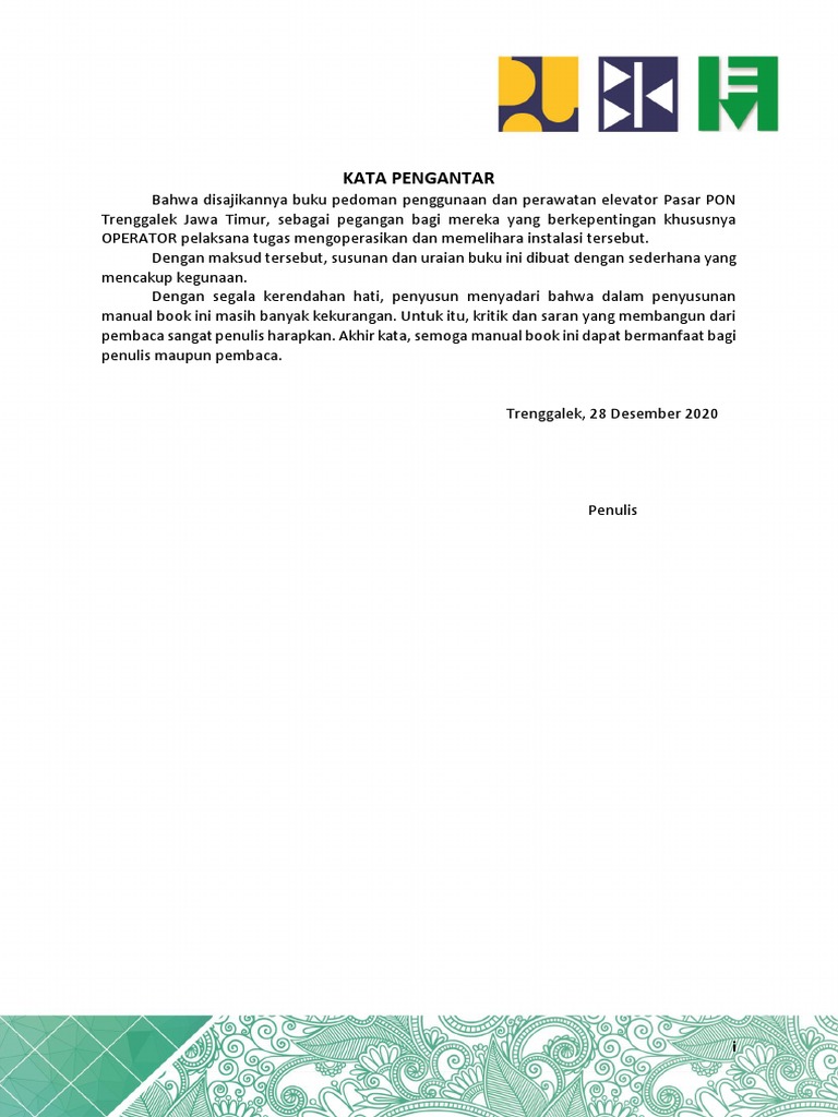 Manual Book Elevator PDF