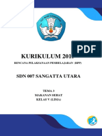 Rpp Sd Kelas 5 Tema 3 - Makanan Sehat - Ronani-sdn007-Sangatta Utara