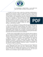 Importancia de La Fisioterapia Comunitaria y Los Servicios Sanitarios Dentro de Los Paises Con Mala Calidad de Vida