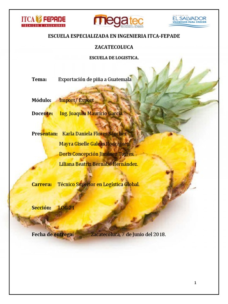 Exportación de Piña MD2 a Guatemala | PDF | Fertilizante | Piña