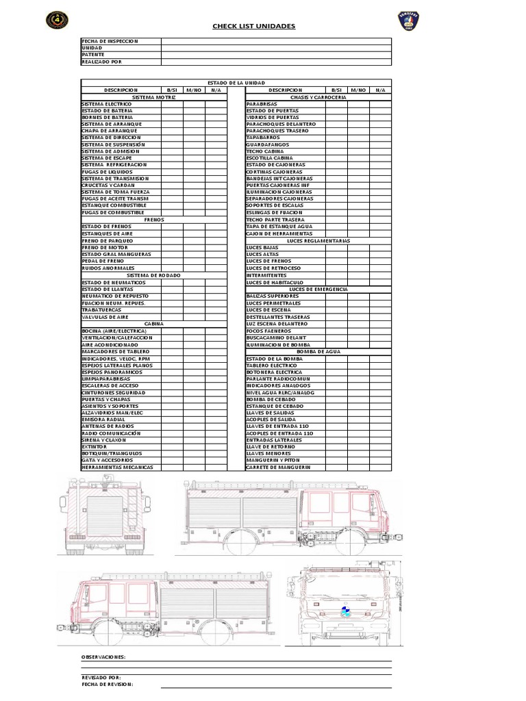 Check List Unidades | PDF | Neumático | Bomba