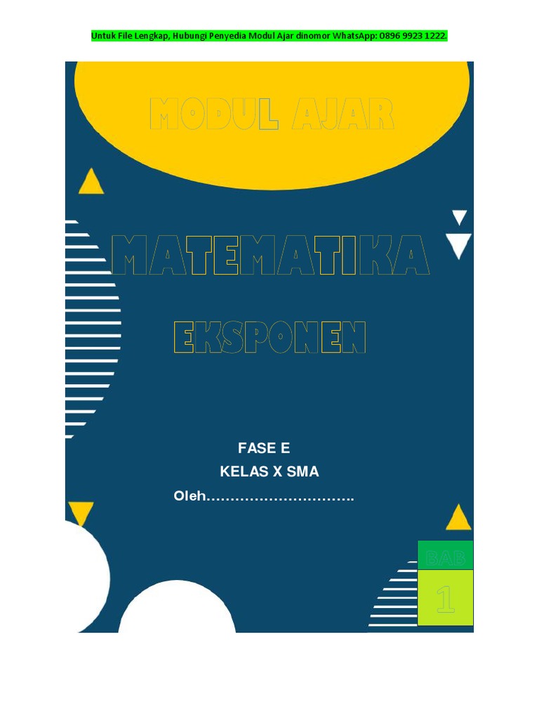 Modul Ajar Matematika Kelas X Sma Pdf Karier Perkembangan