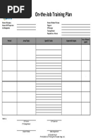 OJT Training Plan Template Sample | PDF | Business