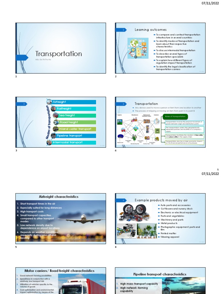 Transportation Modes and Characteristics | PDF | Transport | Cargo