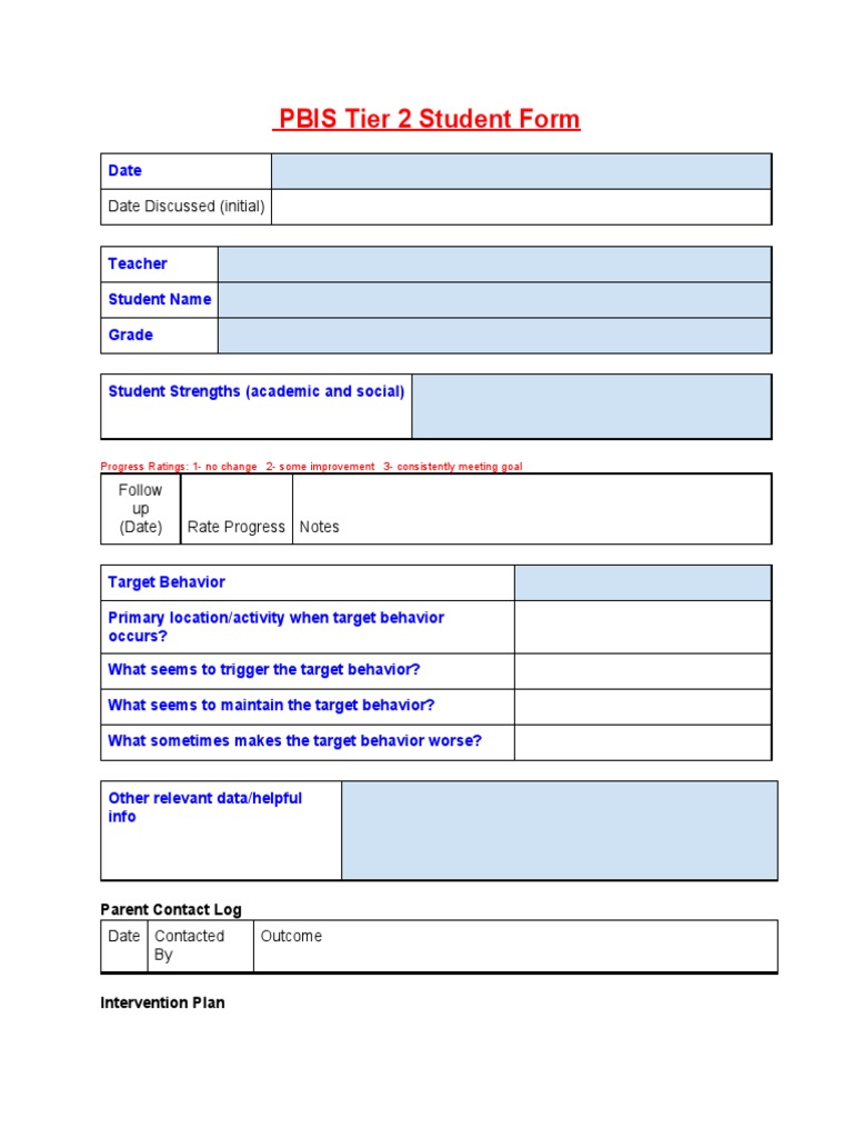 Pbis Tier 2 Interventions Pdf